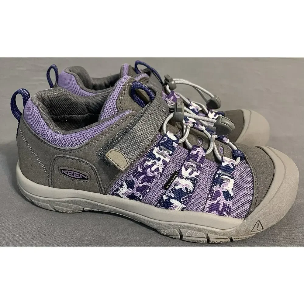 KEEN Youth Kids Newport H2 Purple Camo Closed Toe Hiking Sandals Sz 6 Great Cond